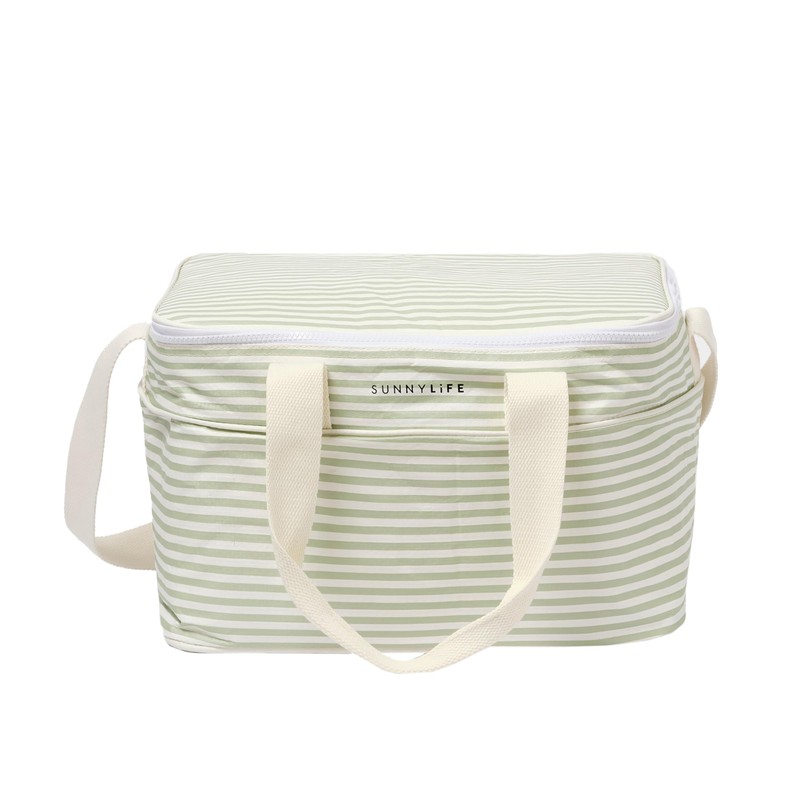 Sage Stripe Cooler Bag | La Palma