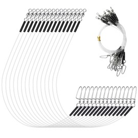 DONQL Fluorocarbon Fishing Leaders with Swivel Snaps, 15 Pcs 16LB Fluorocarbon Leader Connects Lures Bait or Hooks Wire Leaders Line for Saltwater Freshwater Ideal for Bass, Trout, Pike, Walleye