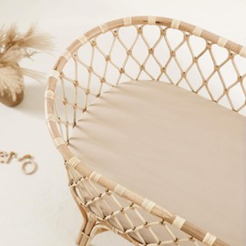 GRSSDER Stretchy Ultra Soft Fitted Bassinet Sheet 2 Pack, Universal Fit for Bassinets Baby Cradle Moses Basket Oval Rectangle Mattress Safe and Snug, Jersey Bassinet Sheets for Girls, Cream/Beige