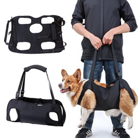 Arnés de Elevación para Perros, Correa de Perro, Eslinga Completa de Apoyo y Recuperación, Adecuado para Perros Heridos, Discapacitados, con Daños en Las Articulaciones y Ancianos(Negro XL)