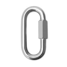 QWORK® Quick Link M12 Chain Links, 304 Stainless Steel Heavy Duty D Shape Locking for Outdoor Traveling Equipment, Hammock and Camping, 1 Packand Camping