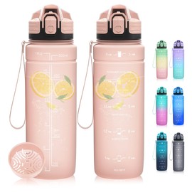 Dosurer Drinking Bottle, 1 Litre, 700 ml, 500 ml Children's Leak-Proof, Water Bottle with Motivational Time Marking, BPA-Free Tritan Sports Bottle for School, Sports, Bike, Work, Fitness