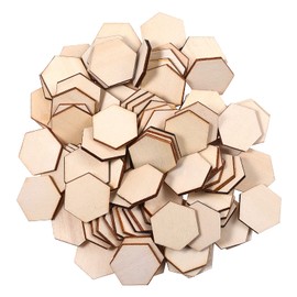 Milisten Wood Tiles 100Pcs Unfinished Wood Hexagon Pieces Blank Wooden Hexagon Cutout Hexagon Wood Shapes Wood Ornament for DIY Crafts Home Decoration, 25MM Hexagon Wood Pieces