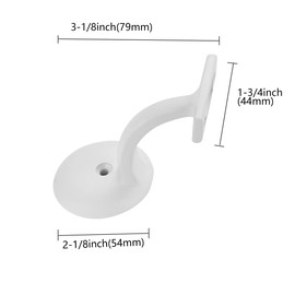 ZAUYX 5 Pack 3 Inch White Handrail Stair Brackets Stair Heavy Duty Stair Brackets Support Handrail Brackets for Stairways