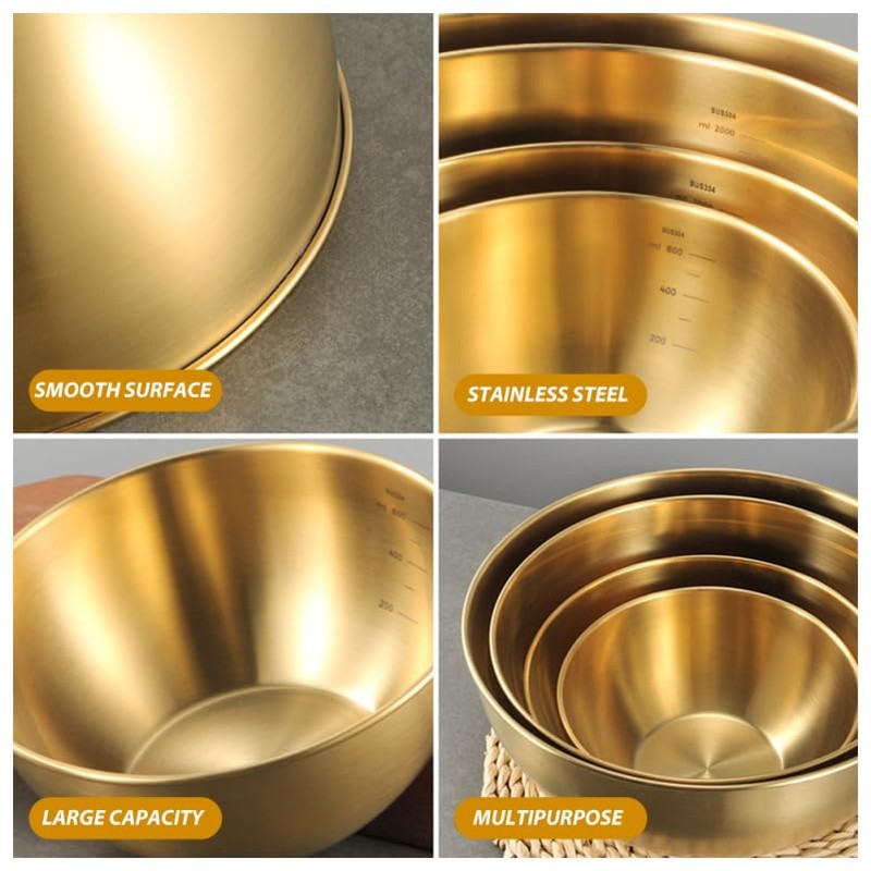 MAGICLULU Stainless Steel Mixing Basin Thickened Food Container for Fruits