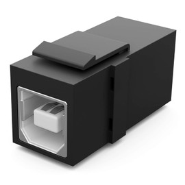HB-DIGITAL Keystone Module with USB 2.0 BF/AF Socket | Multimedia Keystone for Patch Panel Mount Connector Adapter Coupling Plug & Play Black