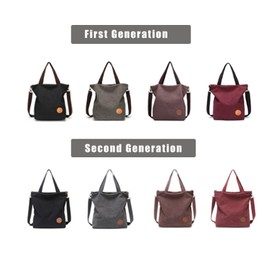 Janben Women's Canvas Handbag, Shoulder Bag, Casual Multifunctional Shoulder Bag, Large for Work/ School/ Shopper, Casual, Daily Use, Coffee01