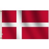 Denmark Flag Large 3x5 Ft, Moderate-Outdoor Both Sides 100D Polyester,Canvas
