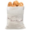 XL Reusable Linen Bread Bags with Plastic Liner, Large Drawstring