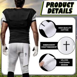 Geyoga Football Streamer Towel Quarterback Qb Christian Cross Cotton Thin Towel for Sports Football Golf Gym Accessories Dries Hands Washcloth(White)