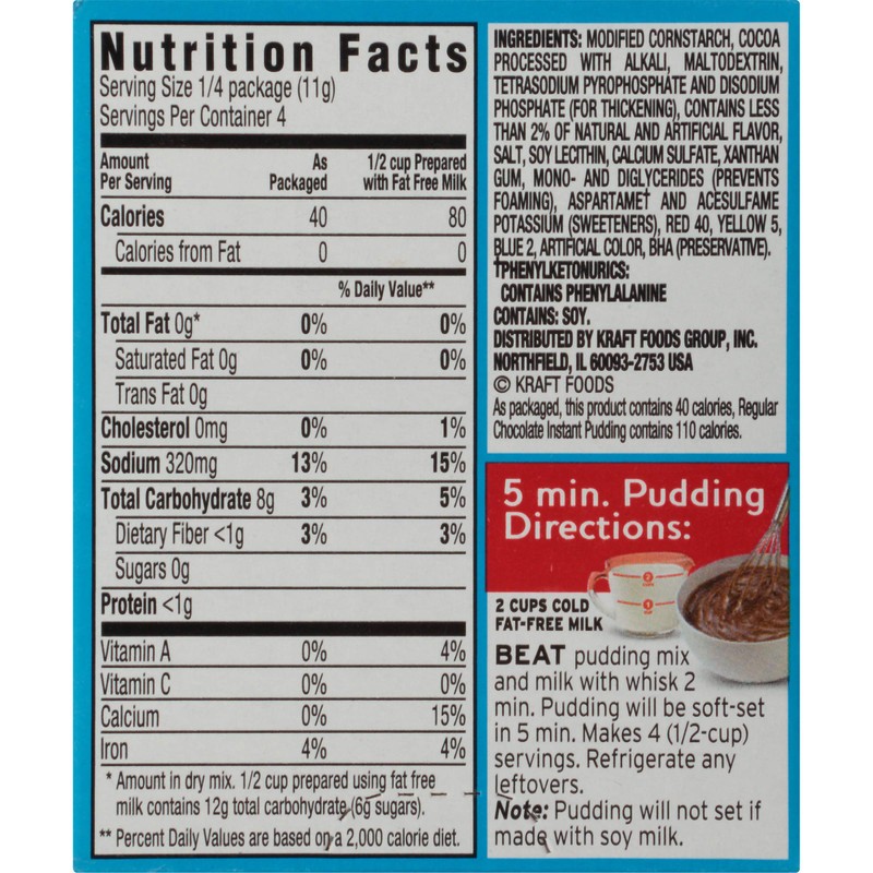 JELLO Chocolate Fudge Pie Filling (1.4oz Boxes, Pack of 6)