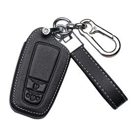 ontto Leather Car Key fob Cover fit for Toyota Camry RAV4 Avalon C-HR Prius Corolla 2016-2020 Accessories Key case Key Holder Key Shell Keychain Keyring Protector 2 Buttons Black