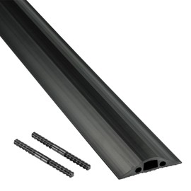 Protector de Cables de Piso Unible D-Line FC68B de Mediana Resistencia | Proteja los Cables y Evite el Peligro de Tropiezo | Cubrecables de Piso de 6 Pies de Largo | Cavidad para Cable 9/16" (Ancho) x 5/16" (Alto) | Negro