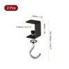 sourcing map 2pcs Desk Hook Clamp 0.2"-1.4" Clamping Range Bag