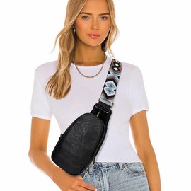 KharmLaddy PU Leather Chest Sling bag Crossbody Shoulder Bag Small Daypack Backpack Purse Handbag for Women Girl Black