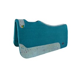 CHALLENGER Horse 32" x 30" Western Contoured Wool Felt Therapeutic Saddle Pad Teal 39233TL