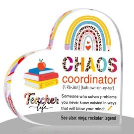 Yookeer Teacher Appreciation Gift for Women Birthday Gift for Teacher Paperweight Keepsake Thank You Teacher Graduation Party Gift Teacher Office Classroom(6 x 6 in, Dinosaur)