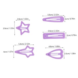 IWOWHERO 15pcs Hair Snap Clips for Adorable Metal Barrettes Five Pointed Star Heart Shaped Teardrop Rectangle Four Pointed Star Designs for Daily Wear Special Occasions
