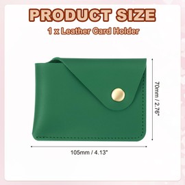 PATIKIL Slim Leather Card Holder with Snap Closure, Leather Front Pocket Wallet Card Case Holder for Cash Coin Men and Women Business Office, Green