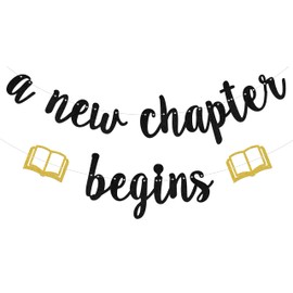 A New Chapter Begins Banner - The Beginning of a New Chapter Banner - A New Chapter Begins Baby Shower Black