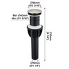 TIORIY Vessel Sink Drain Without Overflow, Plastic Bathroom Pop up