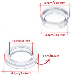 ALAZCO 1 Set of 2 Inch Patio Table Umbrella Hole Ring & Cap Set Premium Silicone Clear Transparent Hole Ring Plug & Cap Outdoor Patio Tables Garden Beach Home Café Restaurant