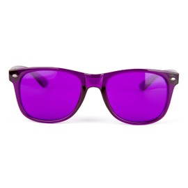 MOODVUES Violet Color Therapy Glasses with Matching Case - Healing Colored Chromotherapy Chakra Light Therapy Glasses Eyewear to Support Mood, Relaxation, Focus & More - Colorful Sunglasses