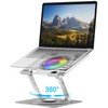 YTech Laptop Stand,with 360°Rotating Base,External Cooling Fan,Adjustable RGB Lighting,Ergonomic Foldable