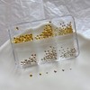 NAIL ANGEL Nail Studs Set, Heart Star Shaped Metallic Studs,