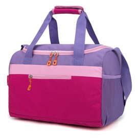 HawLander Small Kids Duffle Bag for Boys or Girls, 15" Length,Rose Purple