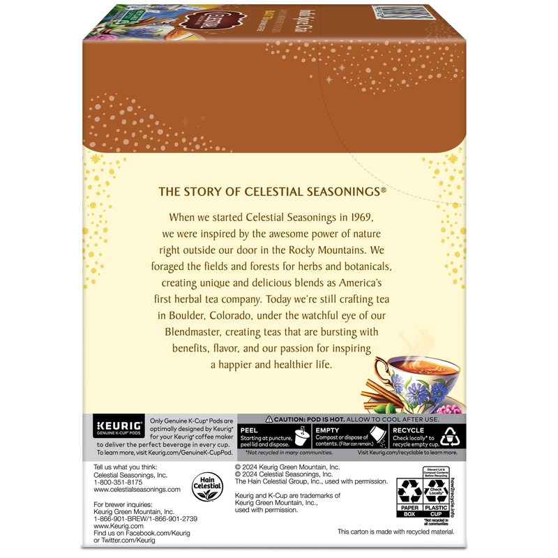 Celestial Seasonings India Spice Chai Keurig Single Serve K-Cup Pods,