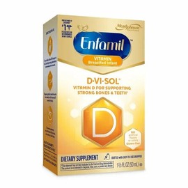 Enfamil D-Vi-Sol Vitamin D Supplement Drops for Infants, 50 mL dropper bottle.