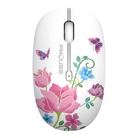 TENMOS M101 Wireless Mouse 2.4G Cute Silent Optical Travel Mice with USB Receiver for Notebook/PC/Laptop/Computer/Macbook,DPI 1600,3 Buttons(Butterfly)