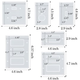Moukiween Light Switch Cover Resin Mold, 6Pcs Silicone Molds for Standard Switch Plate Covers, Socket Panel Epoxy Casting DIY Crafts Home Decor