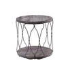 Benjara Benzara Round End Table with Open Bottom Shelf, Gray