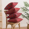 FATCAT Set of 4 Scottish Decorative Cushion Covers, RedTartan Check