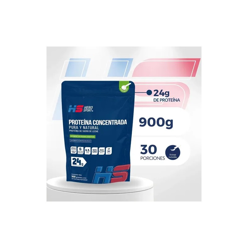 Hero Sport Whey Protein Concentrate Sin Sabor 900gr