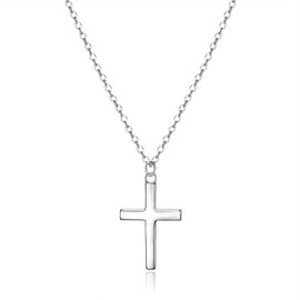 Ever Faith 925 Silver Cross Choker Necklace for Women, Trendy Church Tiny Horizontal Cross Pendant Necklace Birthday/Mothers Day/Valentines Day/Christmas Jewellery Gift