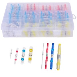 RINGSUN 100Pcs Electrical Connectors, Heat Shrink Butt Connectors, Solder Seal Wire Connectors, Waterproof Solder Seal Heat Shrink Wire Terminal Connectors Kit