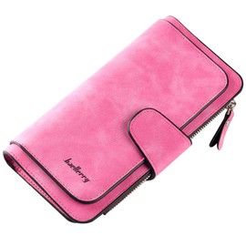 YUEcthynous Women's Large Wallet, Soft Synthetic Leather Purse, Women's Small and in Purse in Very Beautiful Colours with Many Compartments, red, Fashion