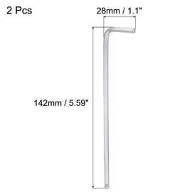 TA-VIGOR 2Pcs 5/32" Ball End Hex Key Wrench, Long Arm L-Shaped CR-V Steel Allen Wrench Tool for Bike, Furniture, and Mechanical Repair