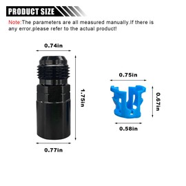 2PCS 8AN Male to 3/8" Fuel Rail Adapter, Aluminum SAE Quick-Disconnect Female Push-On EFI Fitting (8AN to 3/8)