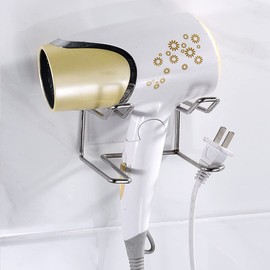 Amison Soporte de pared para secador de pelo para Dyson y otros secadores de pelo (plata)