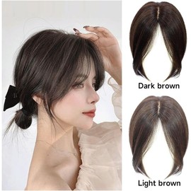 Topper Middle Side Part Hair, Hairs Toppers for Women Hair No Bangs (Dark Brown)