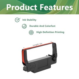 6X Yuanqimm ERC-30 ERC-34 ERC-38 B/R Ribbon Black and Red Ink Cartridge | Replacement for Epson TM-U220, TM-U230, BTP-M300, M188B Receipt Printers, In