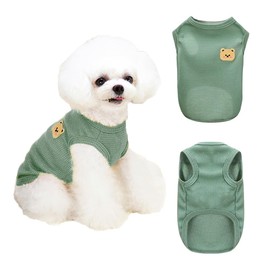FFWTPY Dog Clothes Breathable Shirt Cute Bear Pattern Soft Vest T-Shirt Spring Summer Dog Clothes Pet Clothes Pet Lovers Essentials