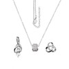 Agemoss Crystal Slider Pendant Necklace Set, 14K Gold Plated, Cubic