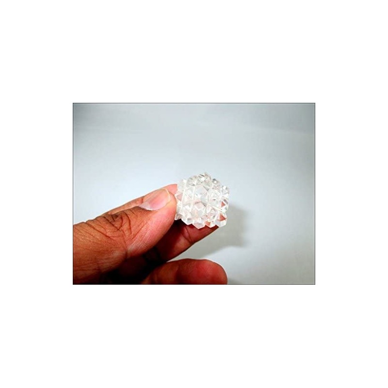 Jet International Crystal Quartz Pyramid Cube 54 Lemurian Gemstone