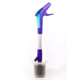 Peppy Brush Toilet Bowl Cleaner Aluminum Pro Built-In Spray System Brush Holder