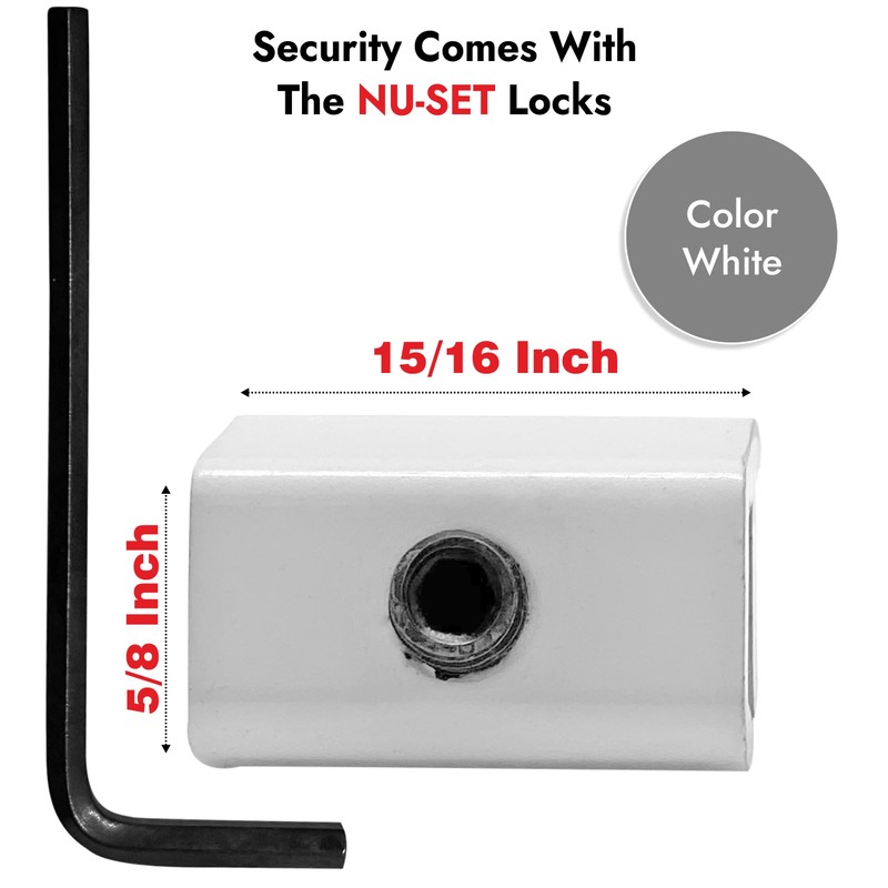 NU-SET 2215-2 Vertical Sliding Window Lock, 2 Pack, White